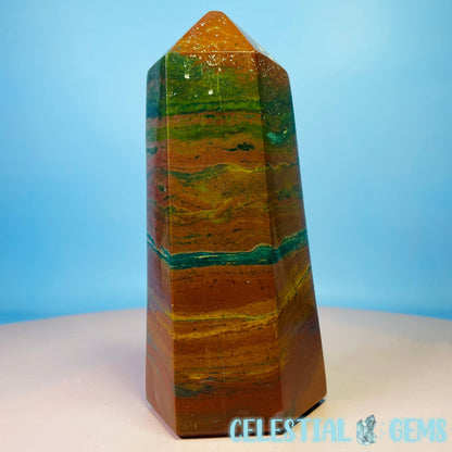 Red/Green Ocean Jasper Large Chunky Tower