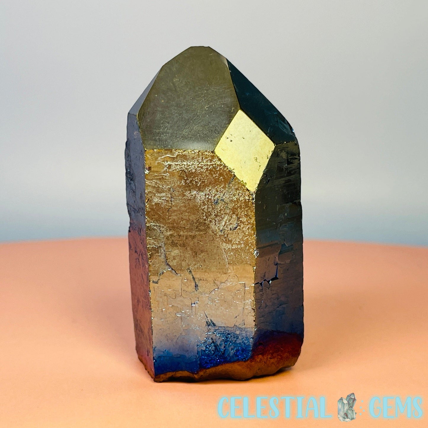 Titanium Aura Quartz Raw Point