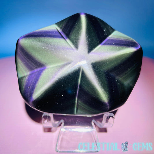 Rainbow Obsidian Star Medium Carving (Video)