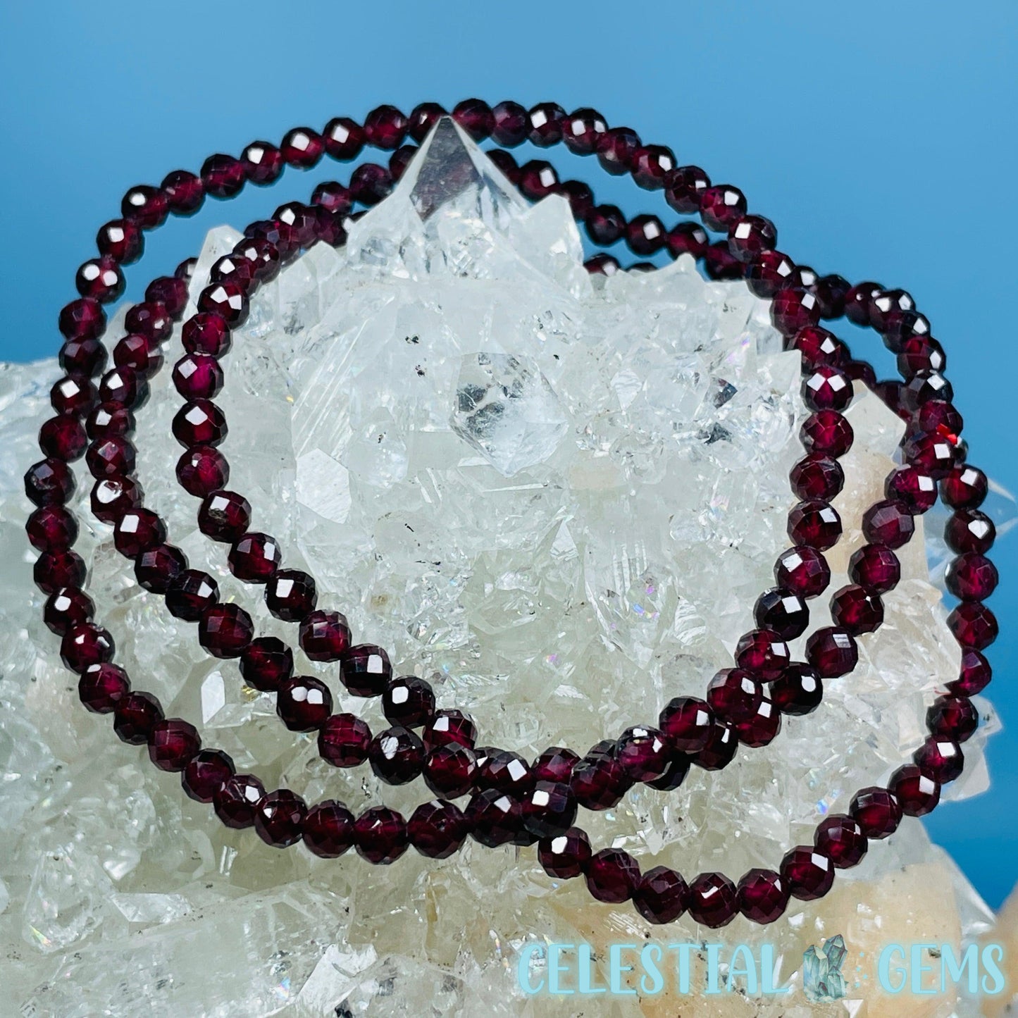 Garnet Faceted 4mm Bracelet