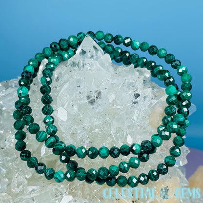 Malachite Faceted 4mm Bracelet