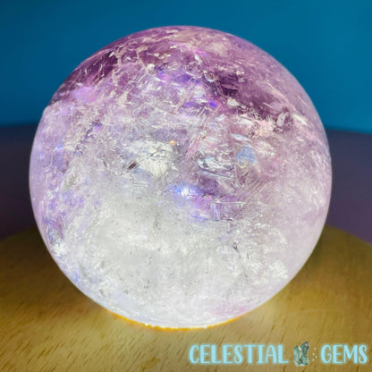 High Grade 'Trapiche' Phantom Amethyst Medium Sphere (Video)