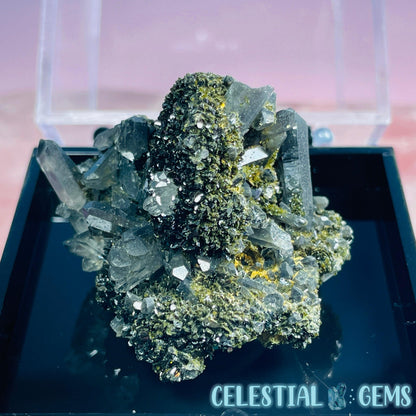 Epidote + Smoky Quartz Small Cluster Specimen