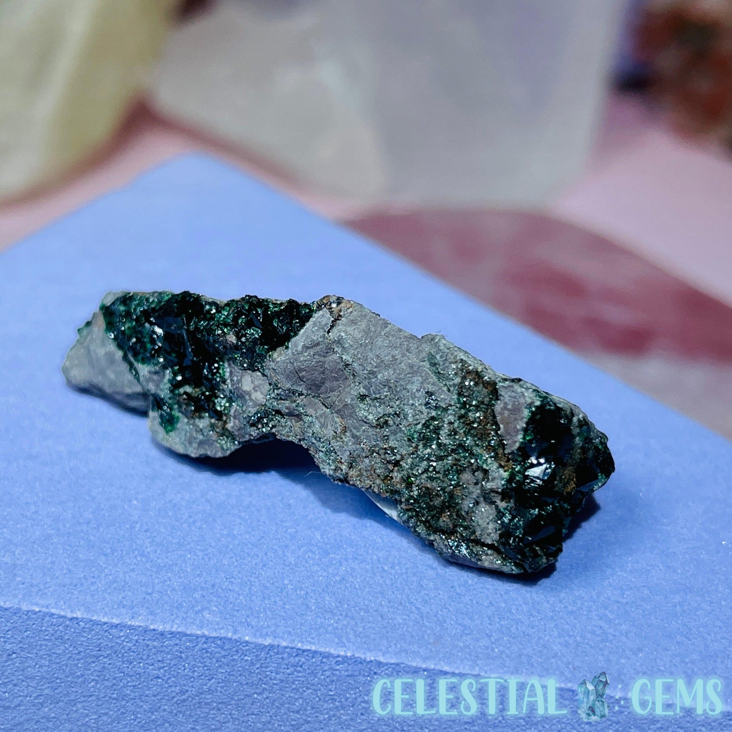 RARE Druzy Libethenite Copper Phosphate Raw Small Specimen