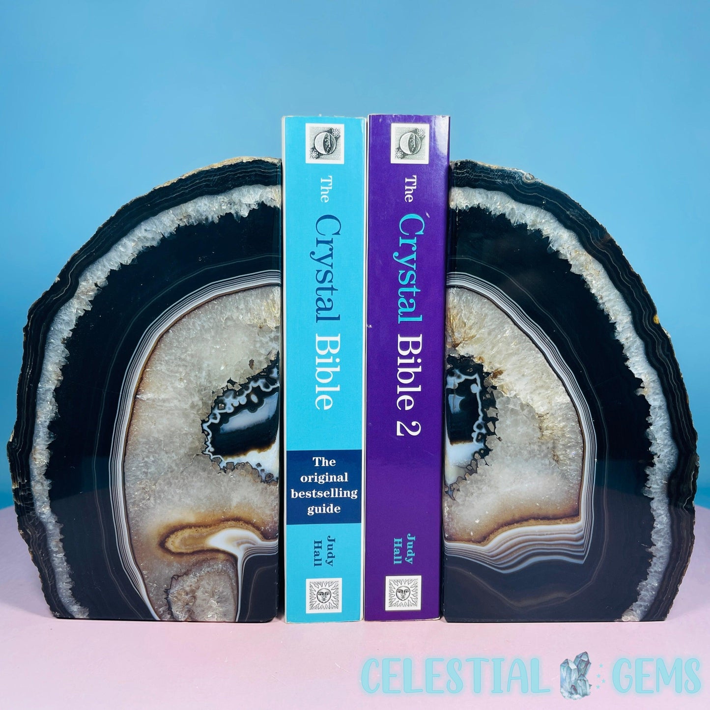 Black Agate Large Pair of Bookends