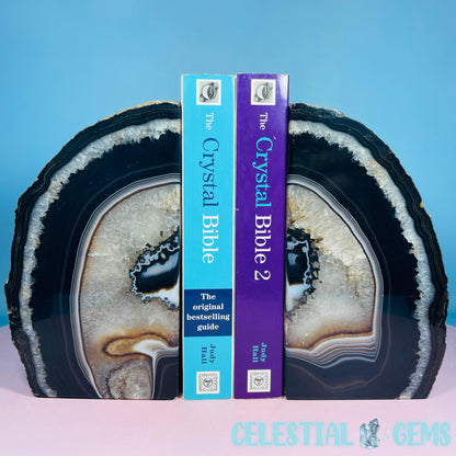 Black Agate Large Pair of Bookends