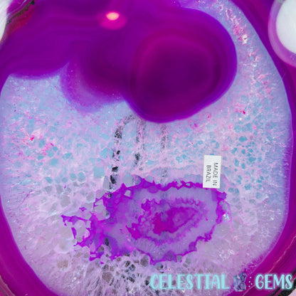 Pink Dyed Agate Large Polished Slice