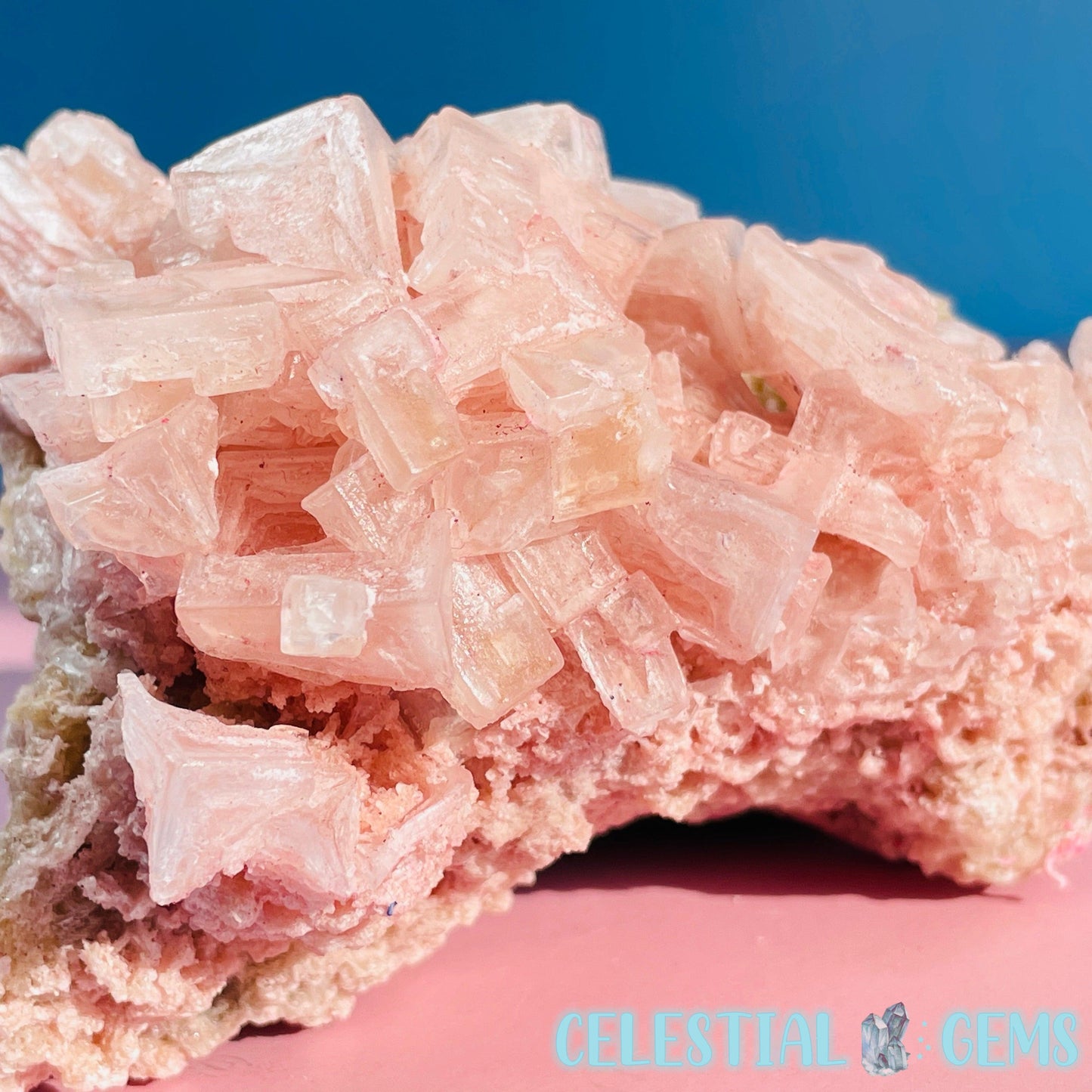 Rare Pink Halite on Trona Medium Specimen