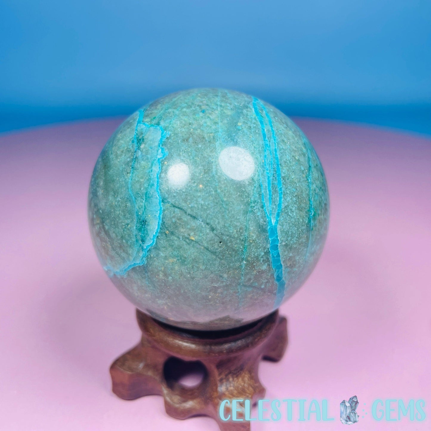 Chrysocolla + Shattuckite Medium Sphere