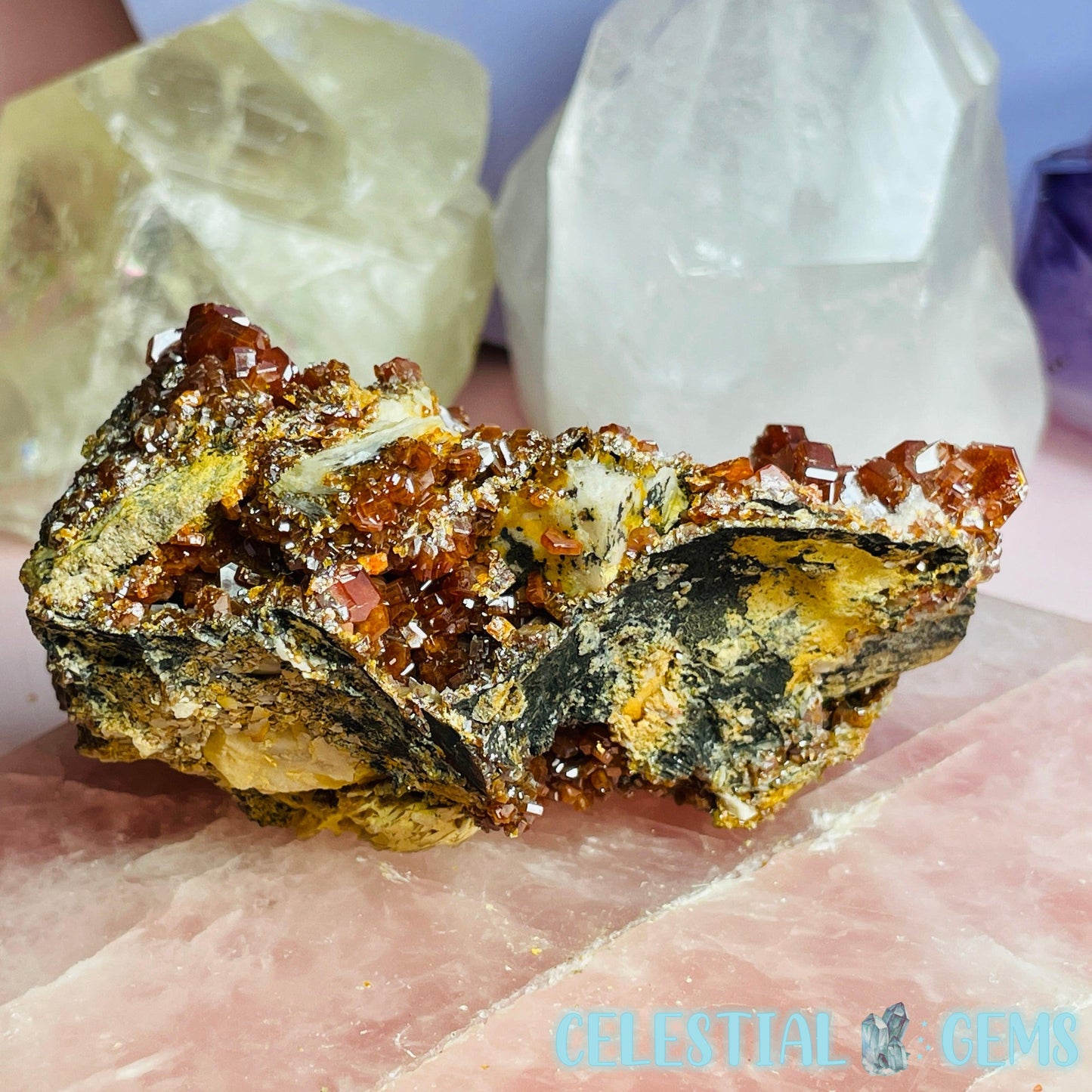 Vanadinite Medium Cluster Specimen H (VIDEO)