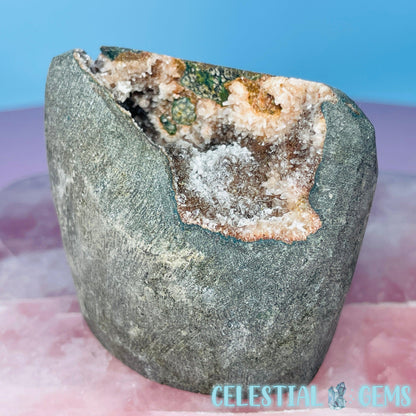 Mixed Zeolite Druzy Geode Small Standing Freeform