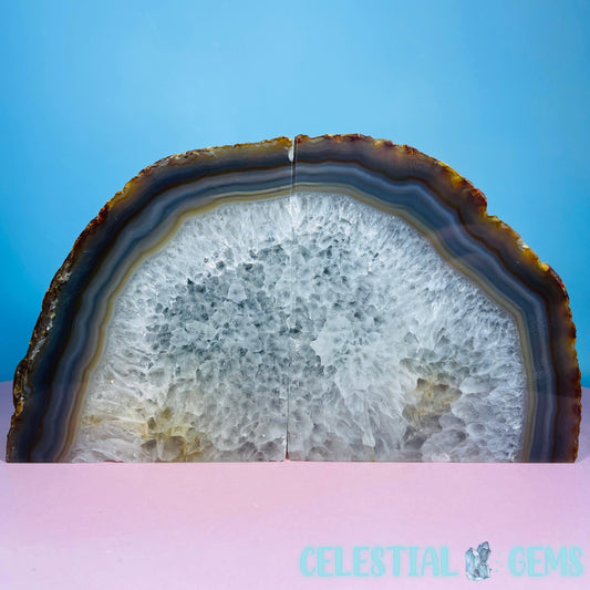 Natural Agate Large Pair of Bookends