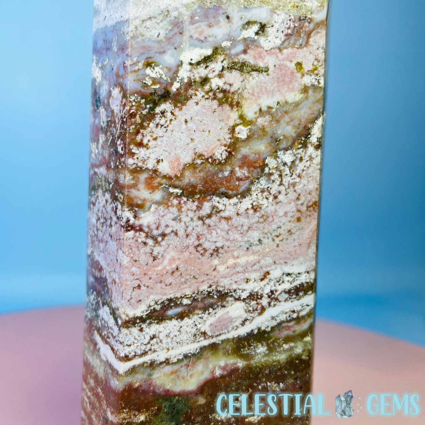 Multicoloured Ocean Jasper Large Chunky Tower