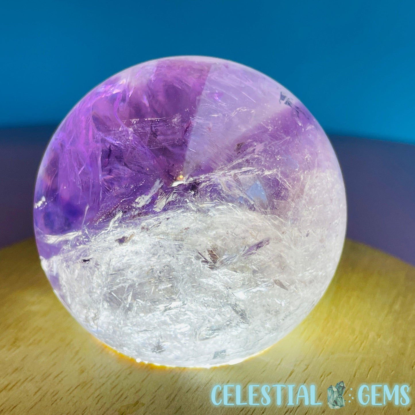 High Grade 'Trapiche' Phantom Amethyst Medium Sphere (Video)