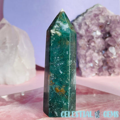 Moss Agate Small Tower