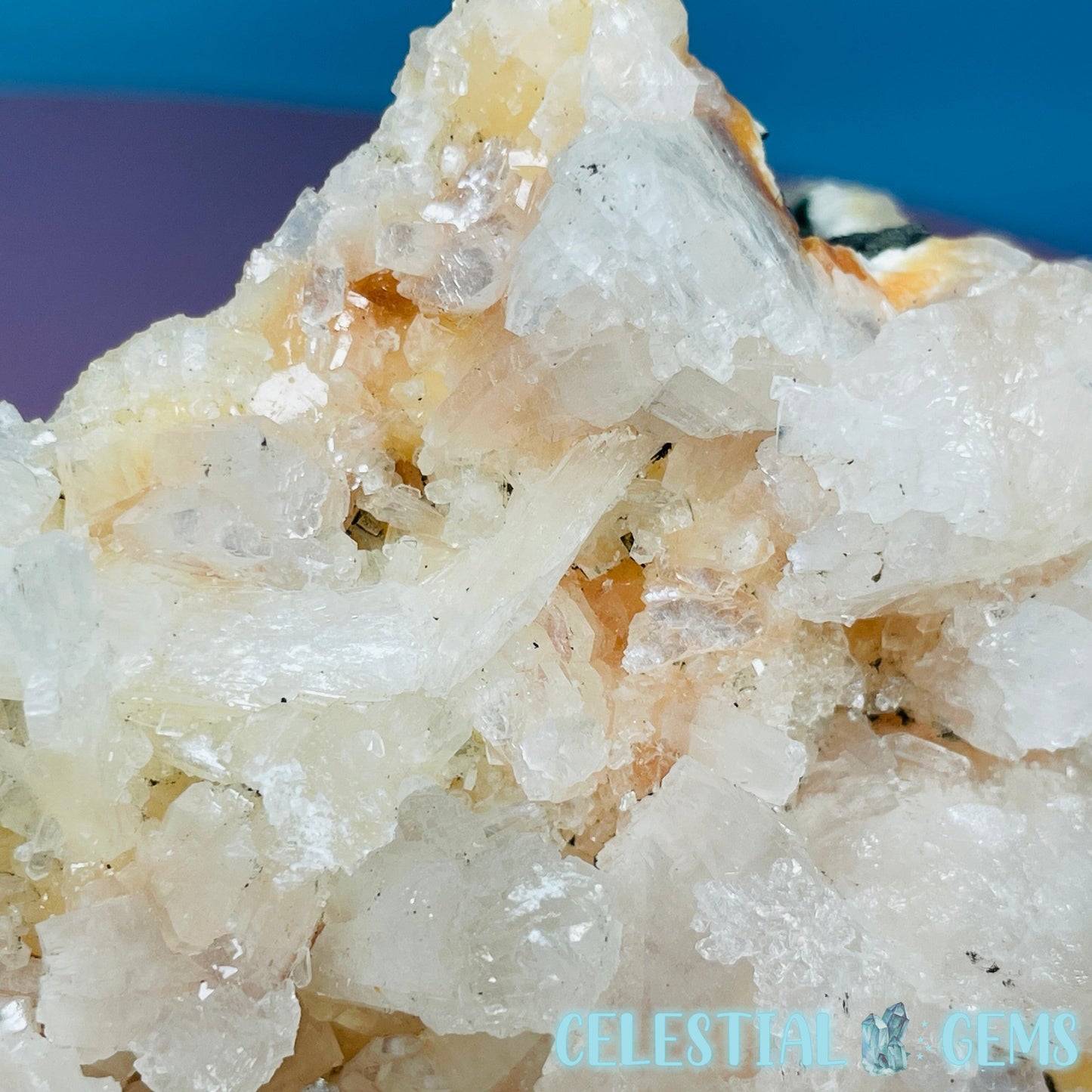 Peach Heulandite Cluster Geode Medium Freeform