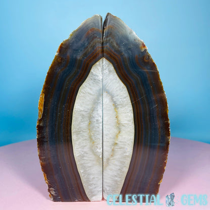 Natural Agate Large Pair of Bookends