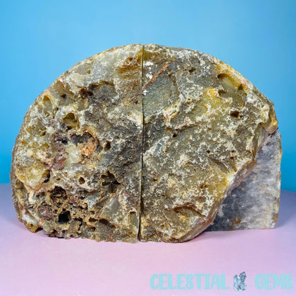 Natural Druzy Agate Large Pair of Bookends