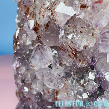 Amethyst Medium Standing Cluster (with Phantom Hematite)