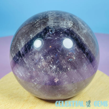 High Grade 'Trapiche' Phantom Amethyst Large Sphere (Video)