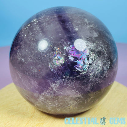 High Grade 'Trapiche' Phantom Amethyst Large Sphere (Video)