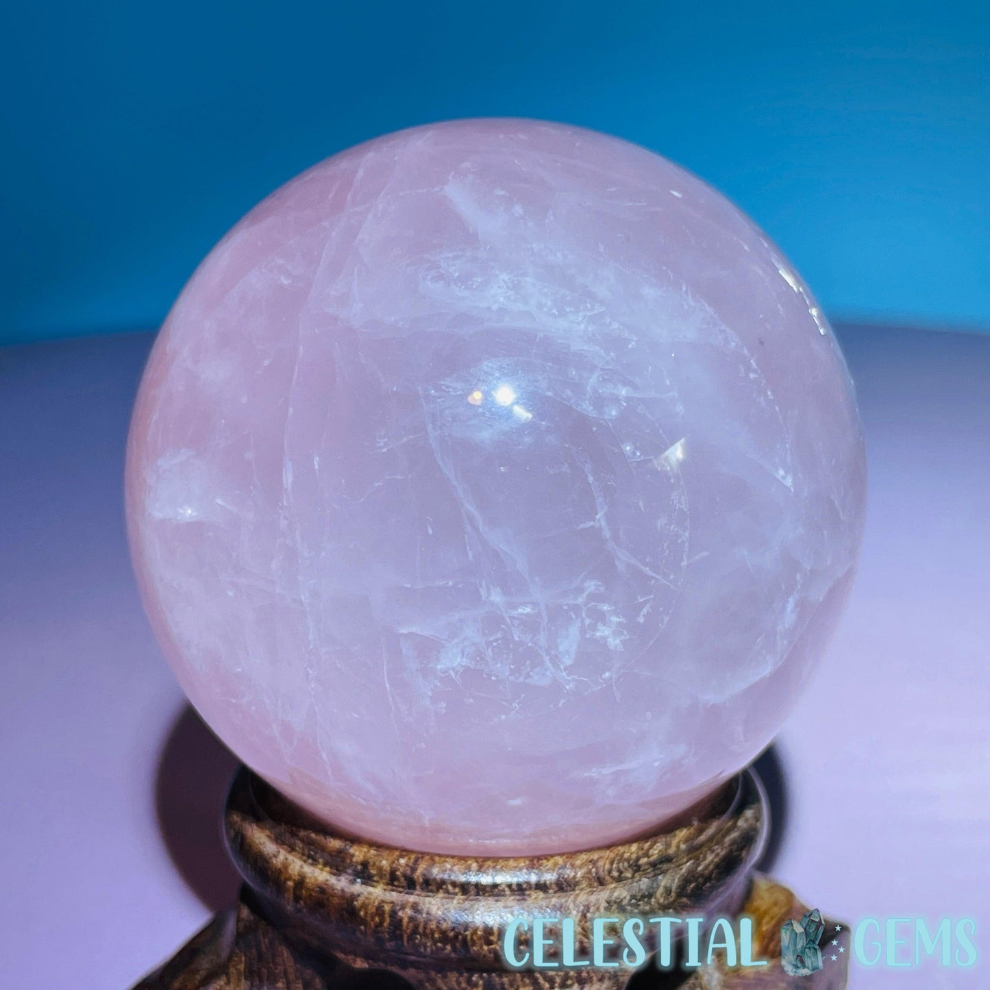 Rose Quartz Medium Sphere (Star Flash in Video!)