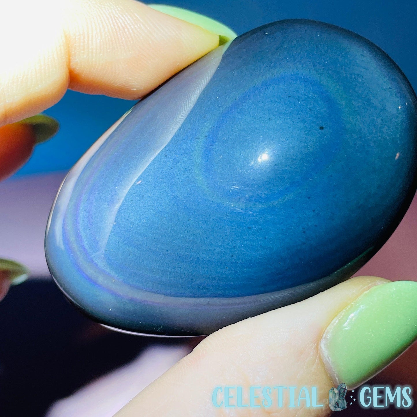 Rainbow Obsidian Palmstone (Video)