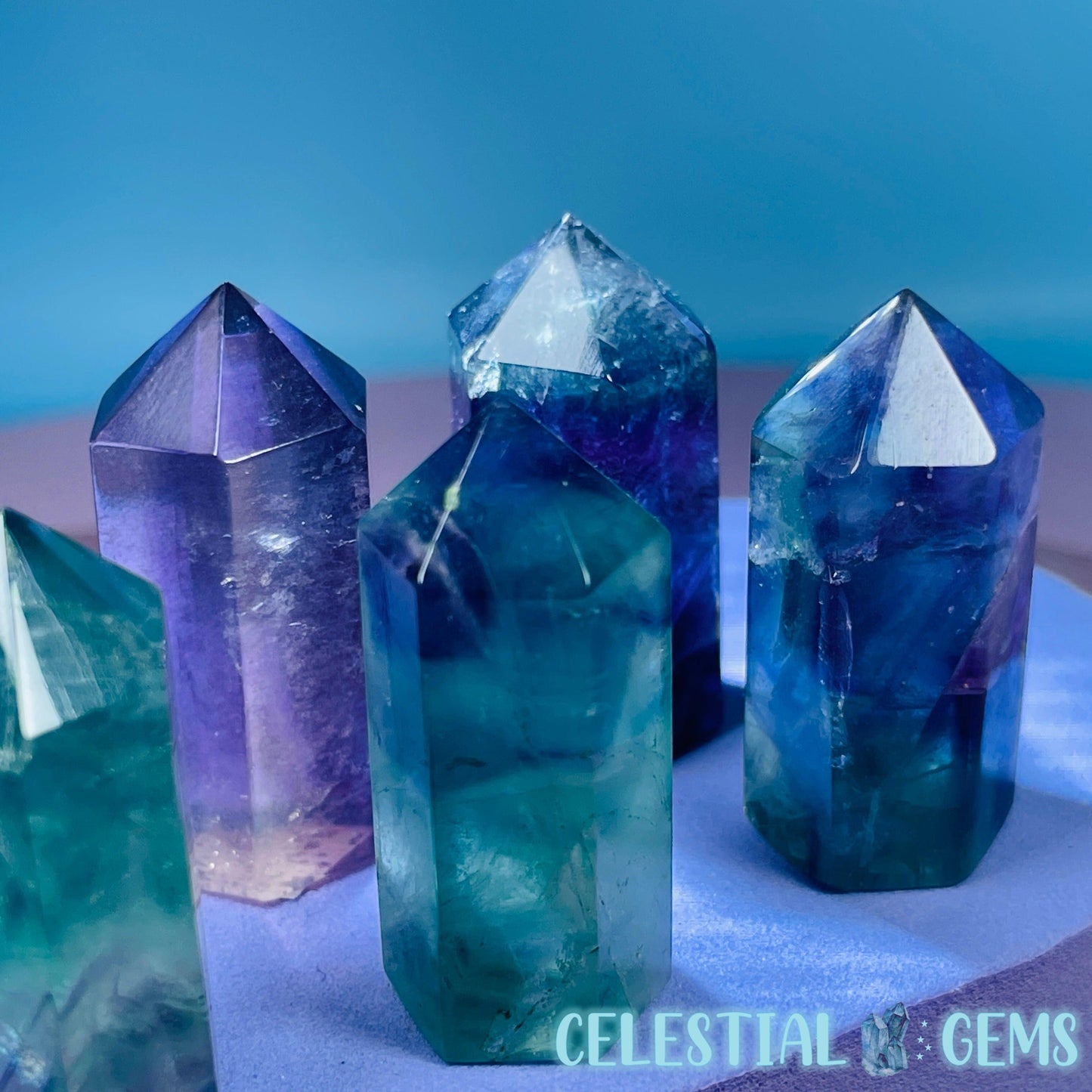 Rainbow Fluorite Point