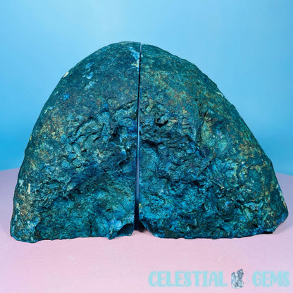 Teal Dyed Agate Medium Pair of Bookends