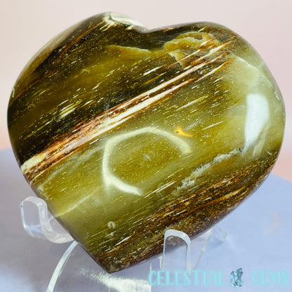 Petrified Wood Heart Medium Carving