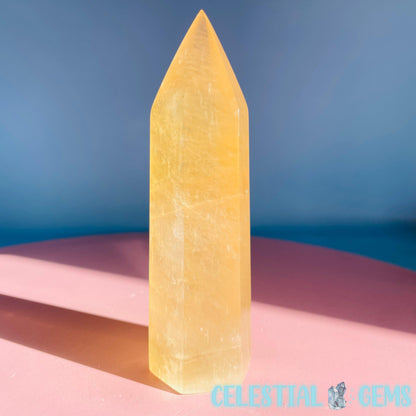 Optical Honey Calcite Medium Tower (Video)