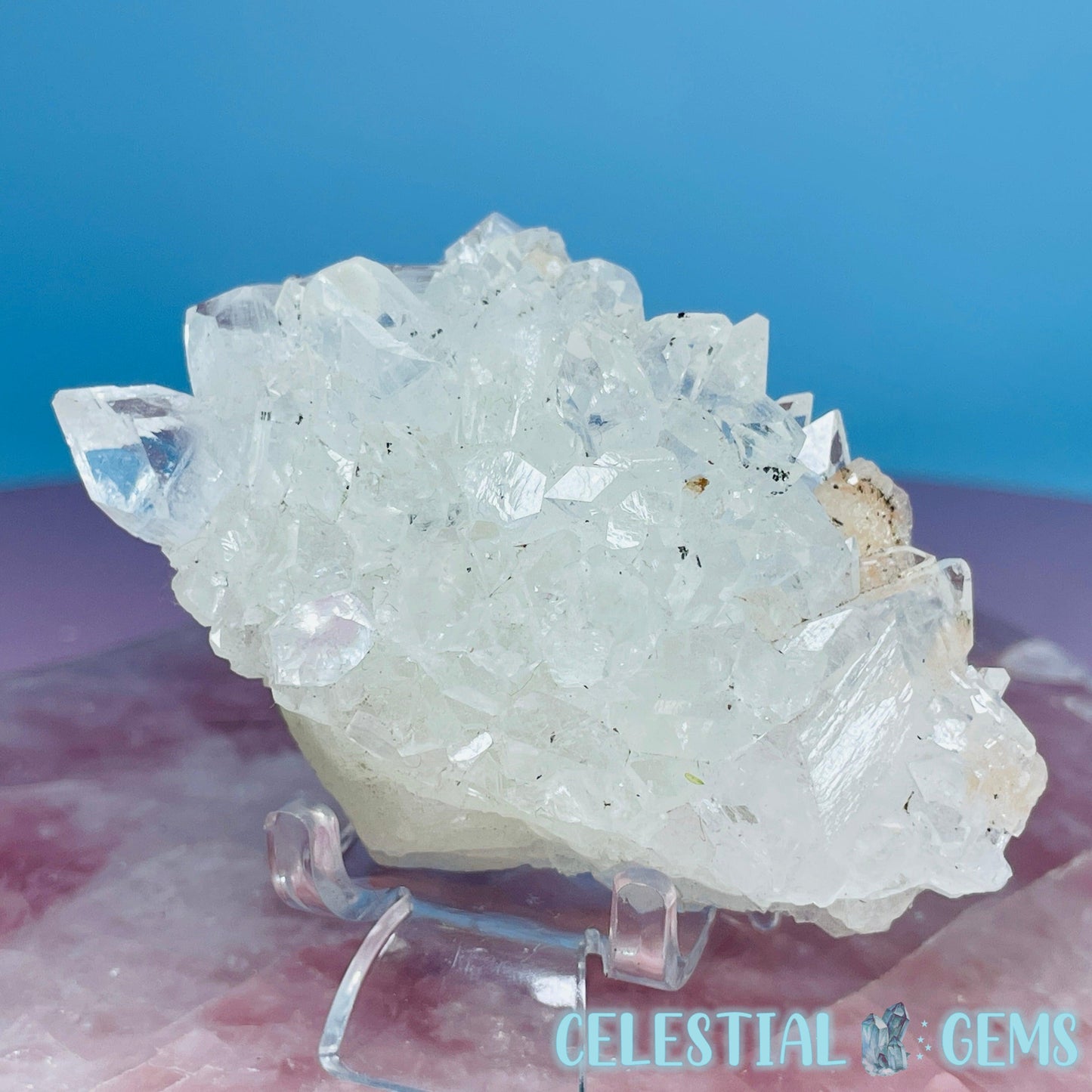 A Grade Diamond Apophyllite + Peach Stilbite Small Cluster