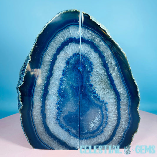 Blue Dyed Agate Extra Large Pair of Bookends