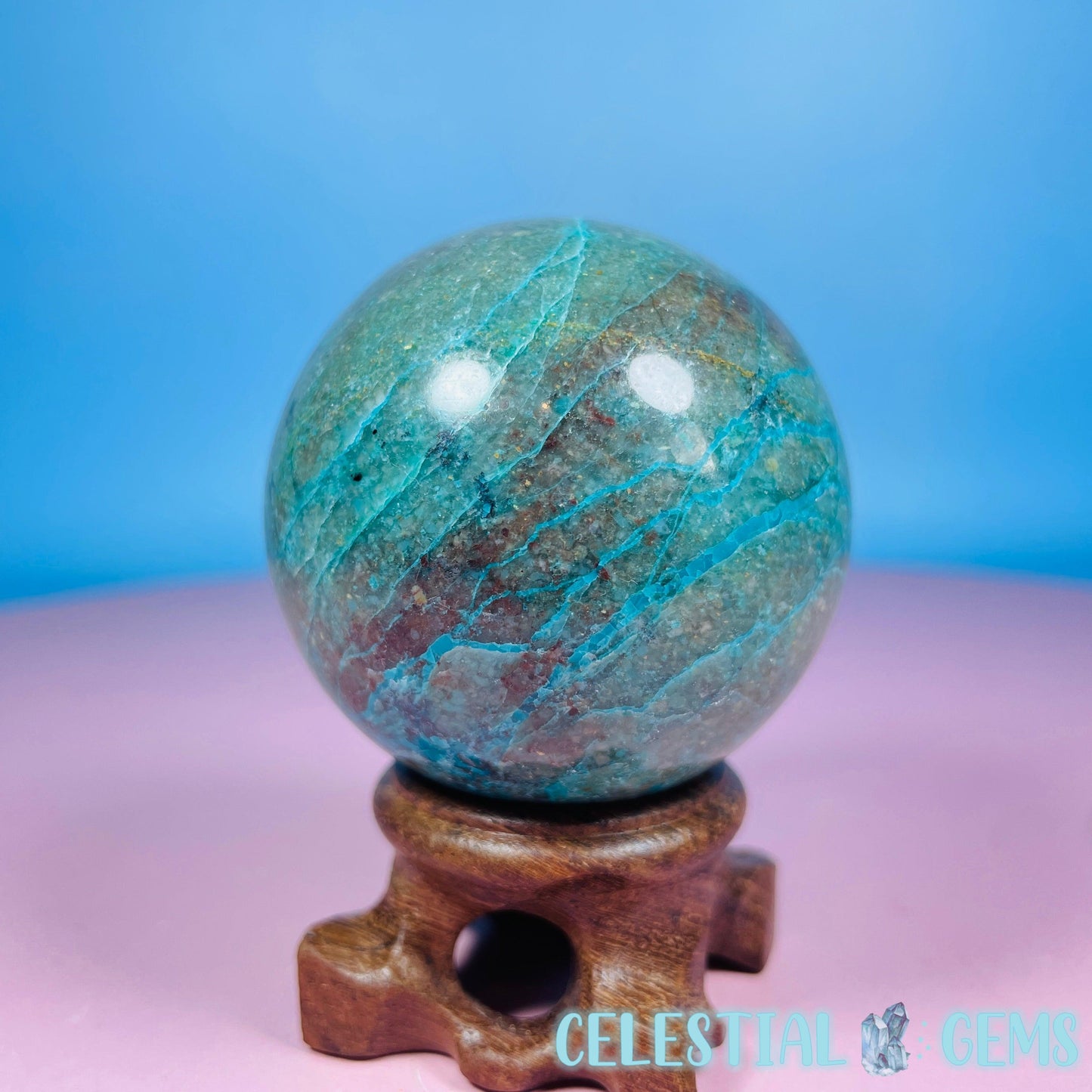 Chrysocolla + Shattuckite Medium Sphere