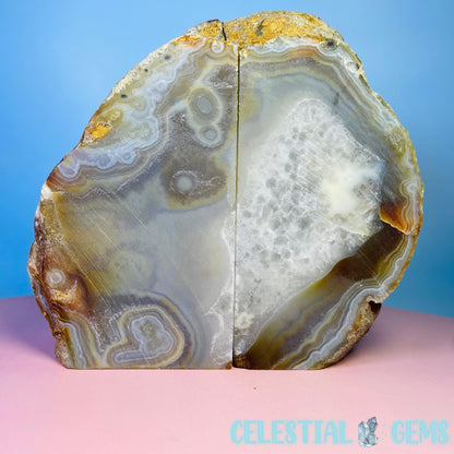 Natural Agate Large Pair of Bookends