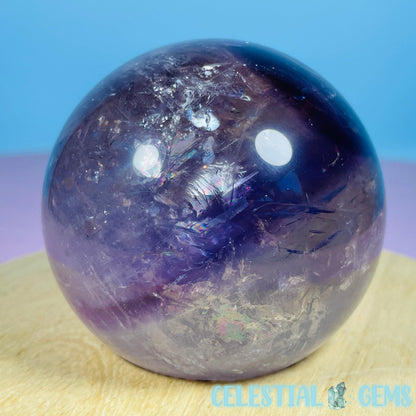 High Grade 'Trapiche' Phantom Amethyst Medium Sphere (Video)