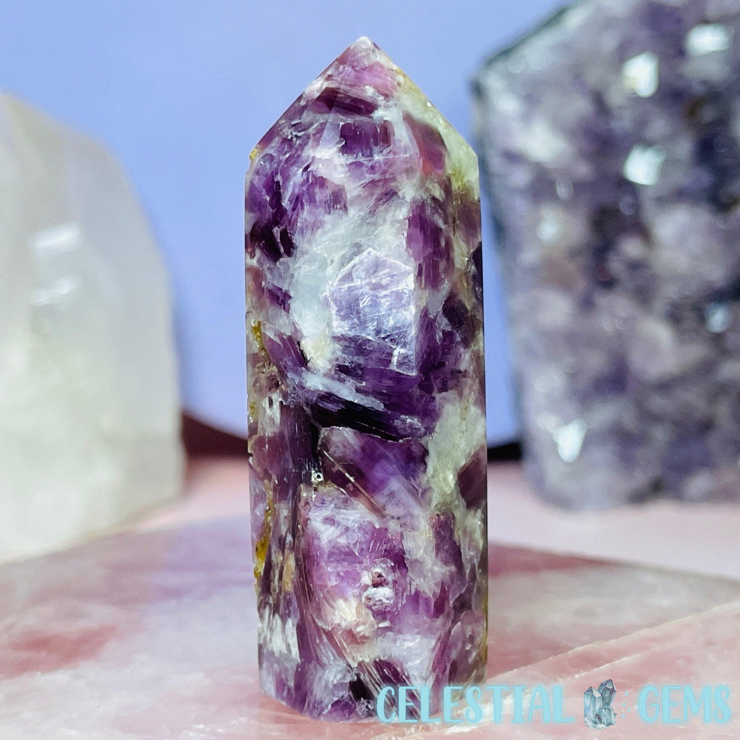 Gem Lepidolite Mica Small Tower