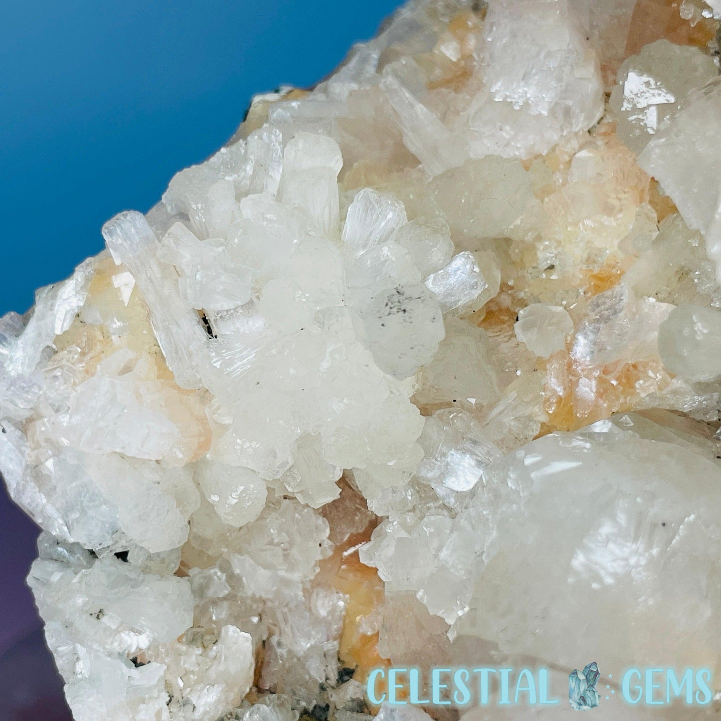 Peach Heulandite + White Stilbite Cluster Geode Standing Medium Freeform