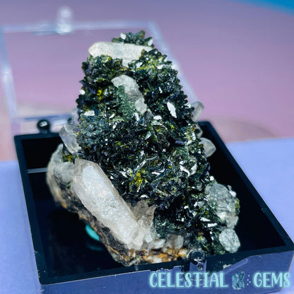 Epidote + Smoky Quartz Mini Cluster Specimen