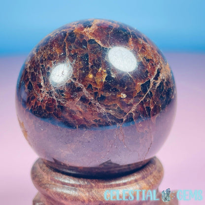 Asteriated Almandine 'Star Flash' Garnet Medium Sphere (Video)