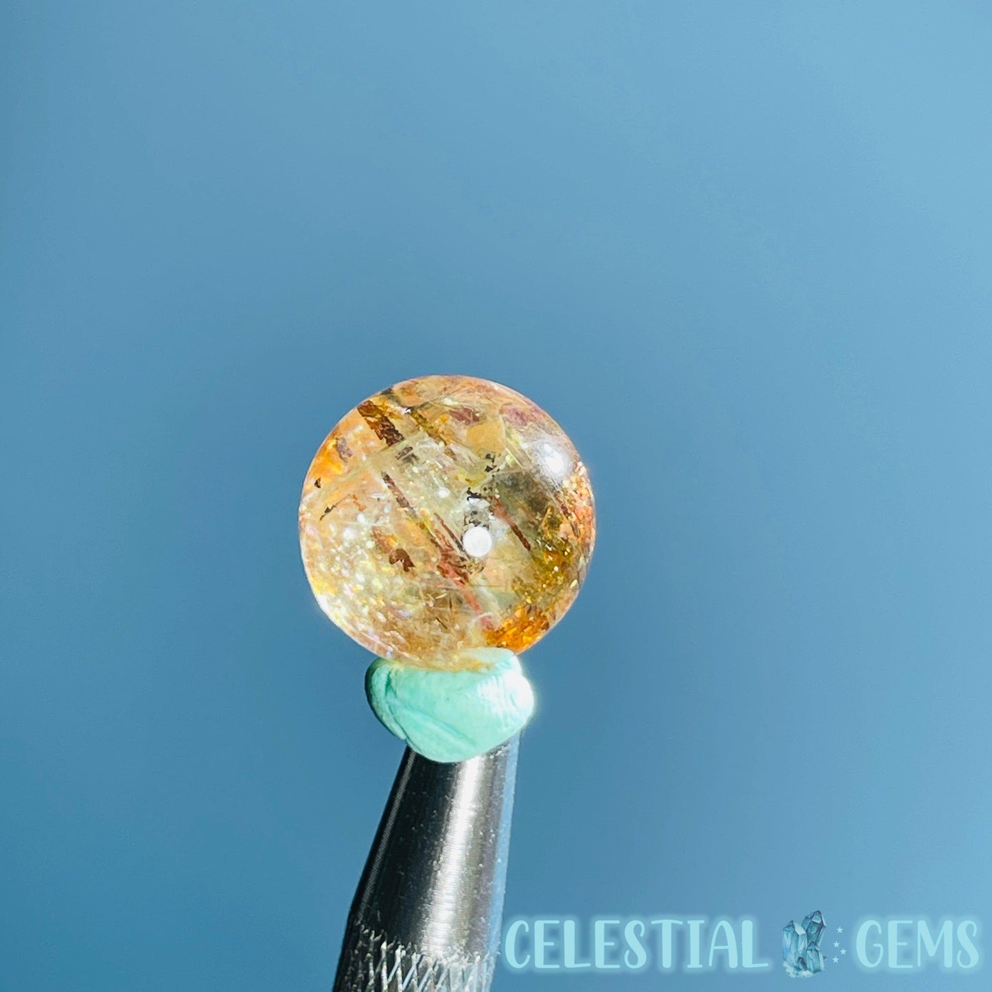 AAA Grade RARE Green Oligoclase + Arusha Sunstone Polished Mini Sphere (Video)