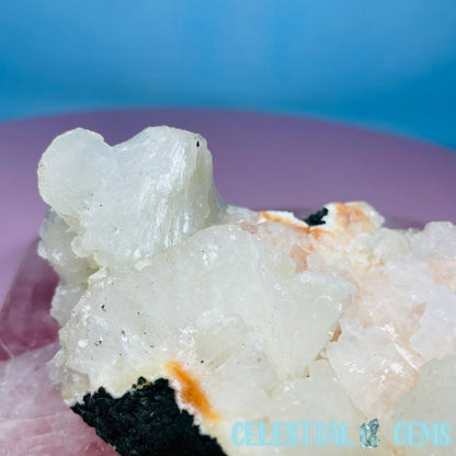 Peach Heulandite + White Stilbite Cluster Geode Medium Freeform