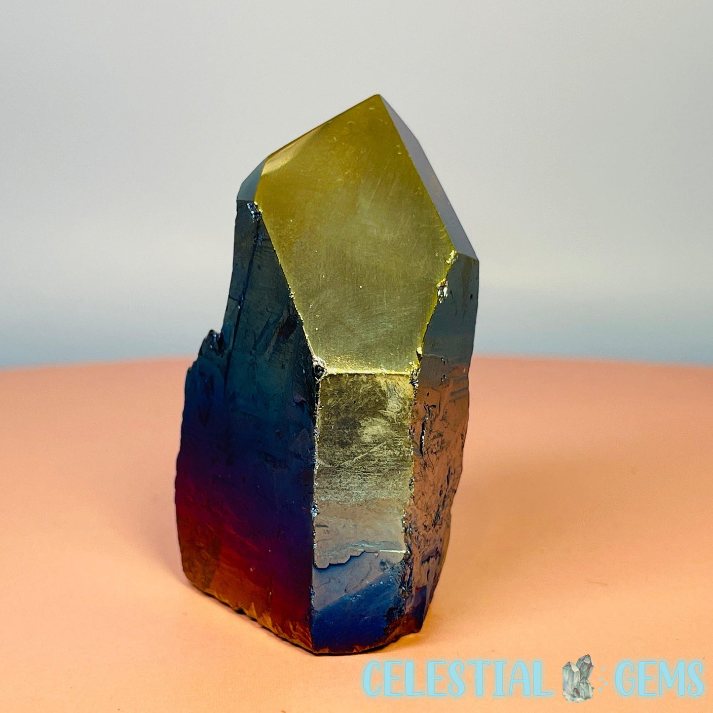 Titanium Aura Quartz Raw Point