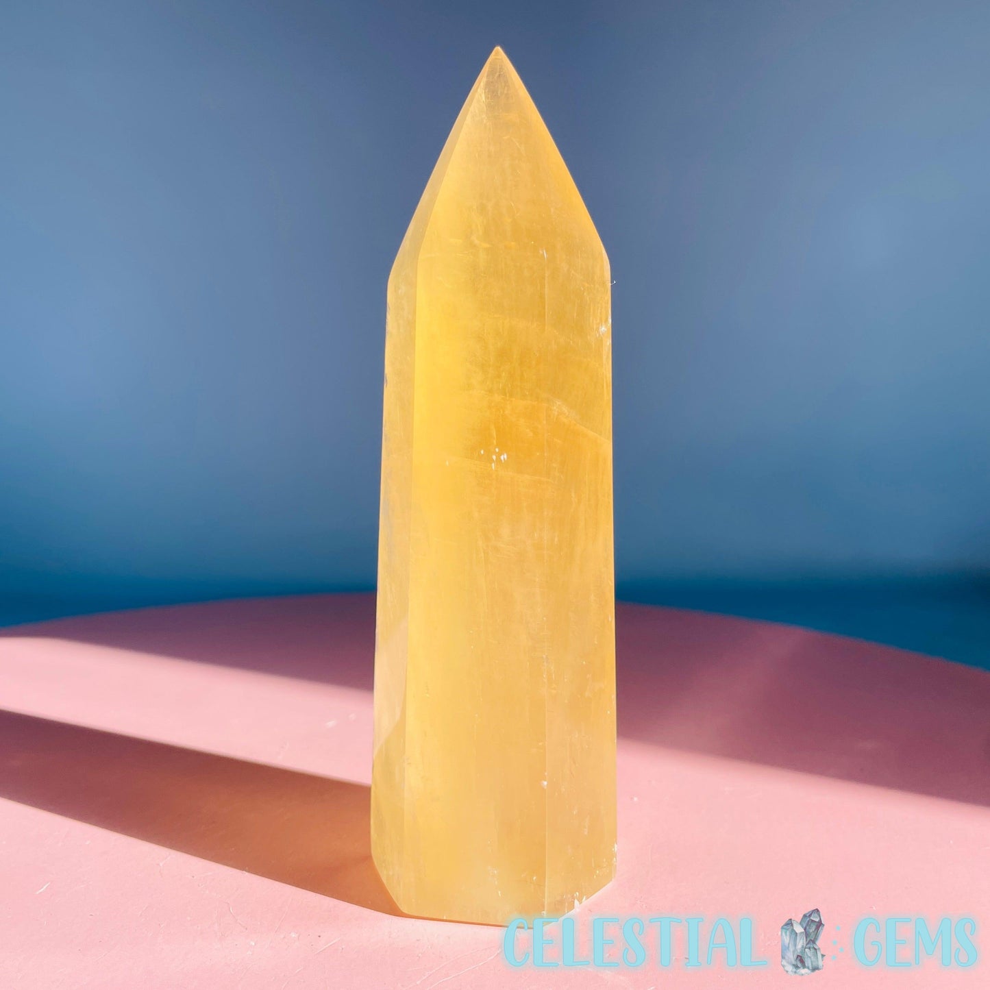 Optical Honey Calcite Medium Tower (Video)