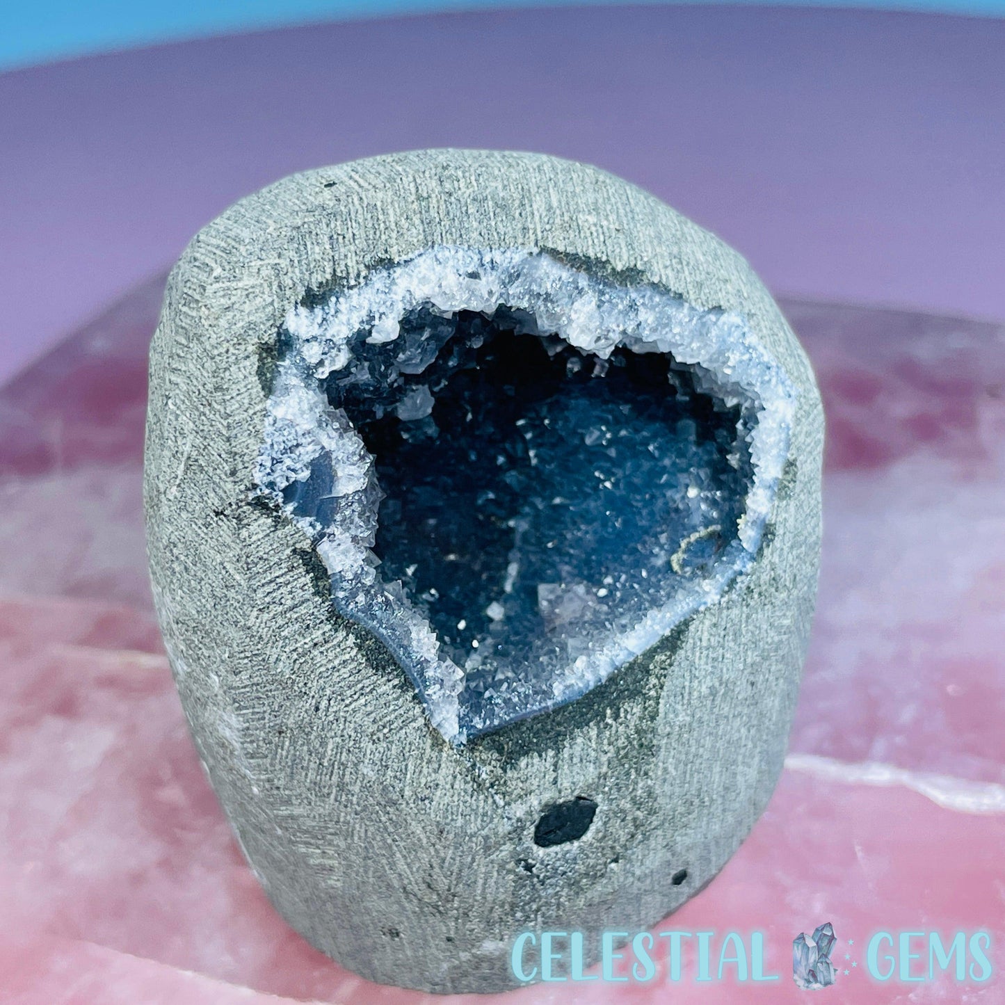 Mixed Zeolite Druzy Geode Small Standing Freeform