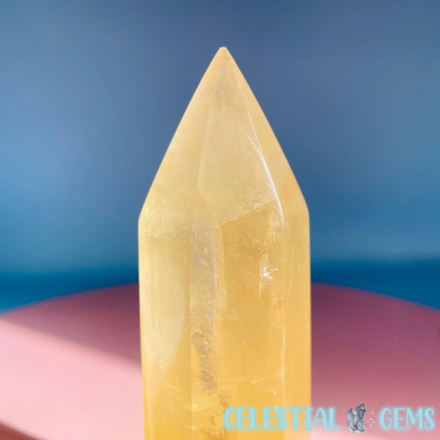 Optical Honey Calcite Medium Tower (Video)