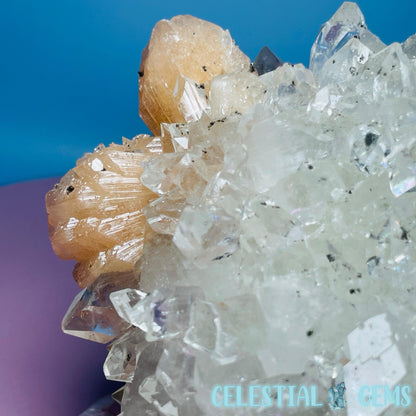 A Grade Diamond Apophyllite + Peach Stilbite Large Cluster