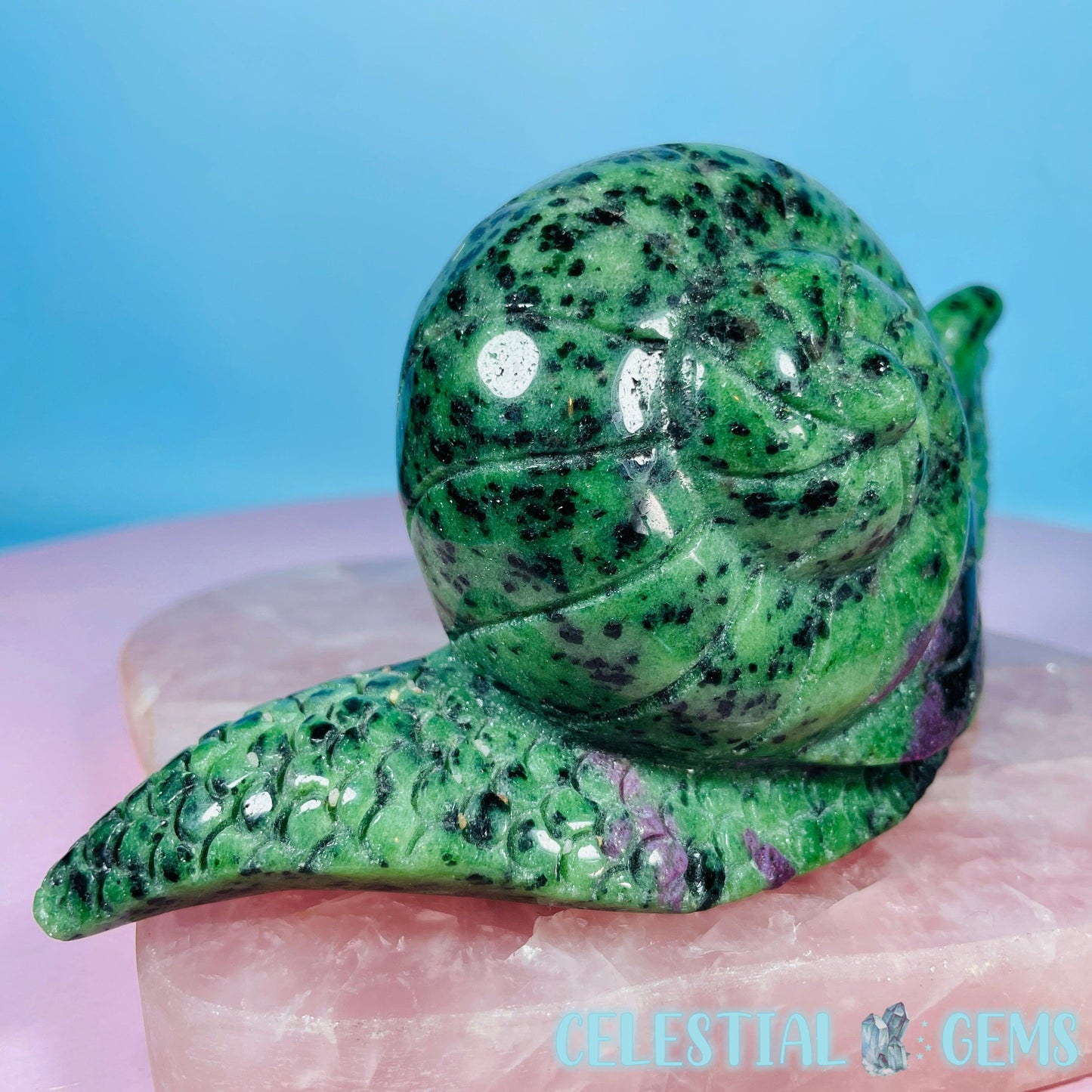 Ruby in Zoisite Snail Large Carving