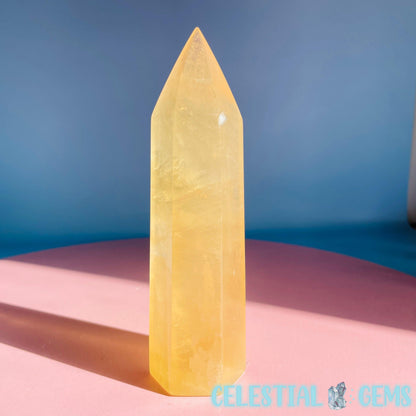 Optical Honey Calcite Medium Tower (Video)