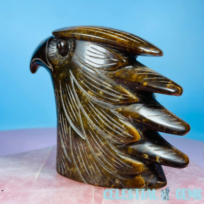 Tigers Eye Eagle Bird Medium Carving (Video)